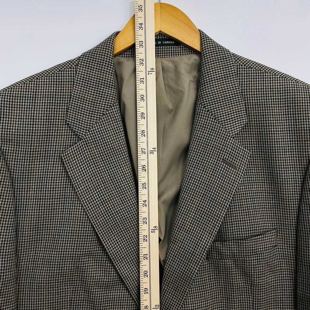 Lauren‎ Ralph Lauren Men's Wool Blazer 46R Brown Check Business Career